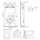 IS70238.901701 Инсталляция с клав ProC S мат черн с подвес унит Gem FlashClean с сид м/лифт