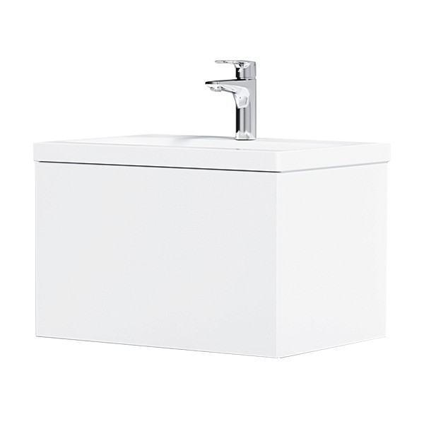 M90FHX06021WG GEM, База под раковину, подвесная, 60 см, 1 ящик push-to-open, цвет: белый, глянец