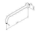 F0500701 Держатель для верхнего душа 390 мм, хром, шт.