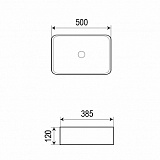 Раковина Azario 500х 385х120 накладная, белая (AZ-2242)