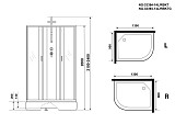 Душ.каб. NG-33394-14RBKTG (1300х900х2100-2400) средний поддон (26см) стекло МАТОВОЕ 4 места