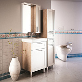 Пенал для ванной комнаты, напольный, белый/дерево, 36 см, Sena, IDDIS, SEN3600i97