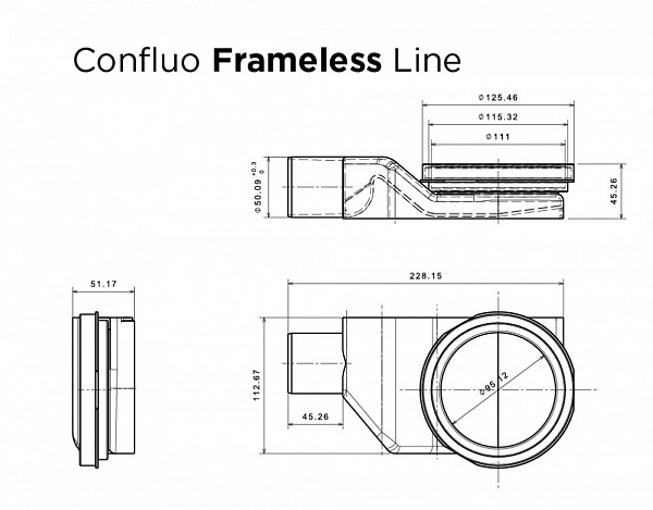 Душевой лоток Pestan Confluo Frameless Line 950 Black Matte