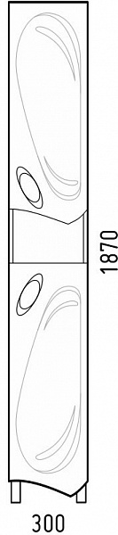 Шкаф-пенал Corozo Лидер 30 белый SD-00000424