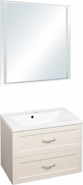 Зеркало Style line Прованс 80х80, белый с подсветкой