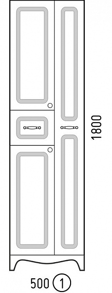 Шкаф-пенал Corozo Классика 50 белый SD-00000337