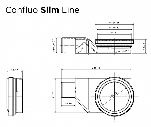 Душевой лоток Pestan Confluo Slim Line 550