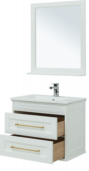 Мебель для ванной Aquanet Бостон М 80 белый (ручки золото, раковина Бостон) 00281193