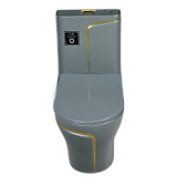 EY-9003 Унитаз -моноблок, с сиденьем термопласт с микролифтом серый/золото