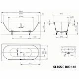 Стальная ванна Kaldewei Classic Duo 180x80 291000010001 standard mod. 110
