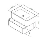 M30FHX0802NF Sensation, База под раковину, подвесная, 80 см, ящики, орех, текстурированная, шт