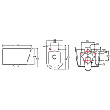Унитаз подвесной Azario Ollin 360х535х371 безободковый, слив "Торнадо", с быстросъемным сиденьем микролифт (AZ-0513R)