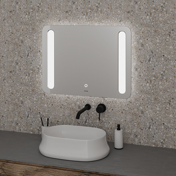 Зеркало LARA (700*800*45) LED с сенсорным выключателем и гравировкой