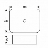 Раковина Azario 48,5х38х13 накладная, белая (AZ4565)