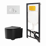 Сет: Инстал.OLI 80 ECO +панель Globe бел., OLI+Унитаз Point Веста, чёрн мат