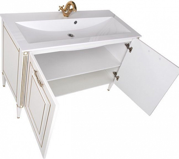 Мебель для ванной Aquanet Паола 120 белый/золото (литьевой мрамор) 00187865