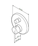 F9075600 Gem смеситель д/душа с термостатом, монтируемый в стену, хром, шт