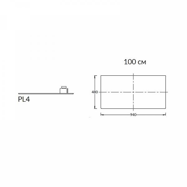 Столешница для раковины Kerama Marazzi Plaza 100 см PL4.DD500600R\100