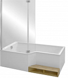 Шторка для ванны с двойной панелью 111.5x140 см Jacob Delafon Bain Douche NEO E4930-GA