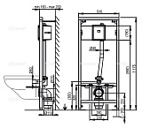 Монтажная рама для подвесного унитаза и сенсорного устройства AlcaPlast A114S/1200