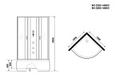 Душ.каб. NG-2309-14BKG (1000х1000х2000) высокий поддон(40см) стекло МАТОВОЕ 4 места