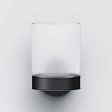 A85A34322 X-Joy, Стеклянный стакан с настенным держателем черный