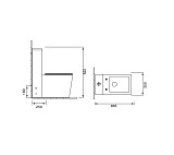 Унитаз GR-4400S Falcon (665*350*820) напольный с тонкой крышкой, 1 место