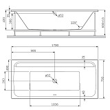 W52A-170-075W-A Inspire V2.0 Ванна акриловая 170х75 A0, шт