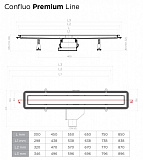 Душевой лоток Pestan Confluo Premium Line 950 White Glass Gold