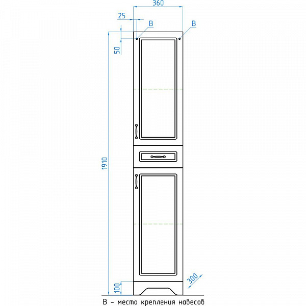 Шкаф-колонна Style Line Олеандр-2 36х191