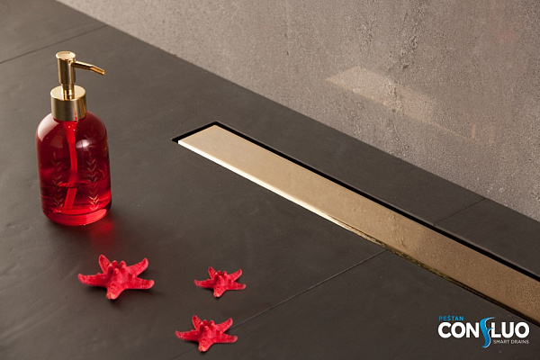 Душевой лоток Pestan Confluo Frameless Line 850 Gold