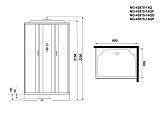 Душ.каб. NG-43975-14QP (900х700х2150) низкий поддон(13см) стекло МАТОВОЕ 3 места