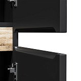 M85ACHR0306BM X-Joy, шкаф-колонна, подвесной, правый, 30 см, цвет: черный матовый