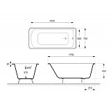 Ванна чугунная Delice Prestige  1750х750