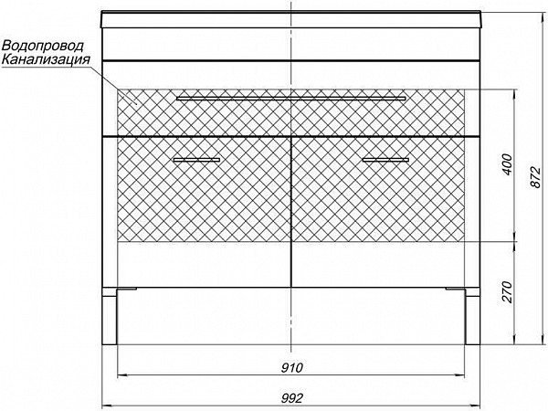 Мебель для ванной Aquanet Верона 100 белый (напольный 1 ящик 2 дверцы) 00287654