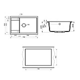 Мойка кухонная Point Велета 78 PN3002B, черный