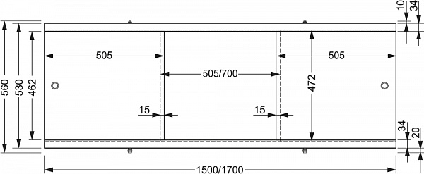 Панель для ванны фронтальная Cersanit Universal PA-TYPE3*170