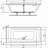 Акриловая ванна Ideal Standard Tonic II Duo K746601 200x100