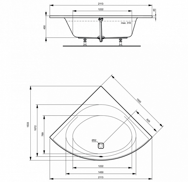 Акриловая ванна Ideal Standard Tonic II K746801 150x150