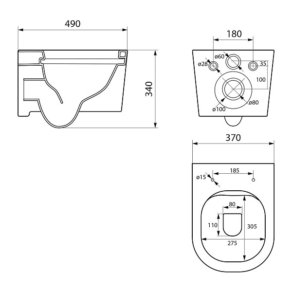 Сет: OLI 120 ECO Sanitarblock pneumatic+Панель KARISMA,бел., OLI + Унитаз Point Веста PN41701