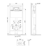 I012707.0131 ProC инсталляция для подвес унитаза с клавишей ProC L пластик, хром матовый