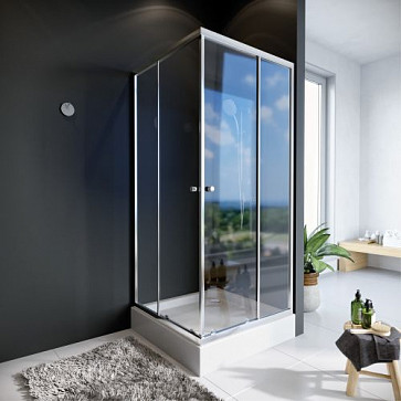 Душевое ограждение  "KOLLER POOL" Waterfall Line NC80 800x800x1850 не прозрачное Grape 6мм хром