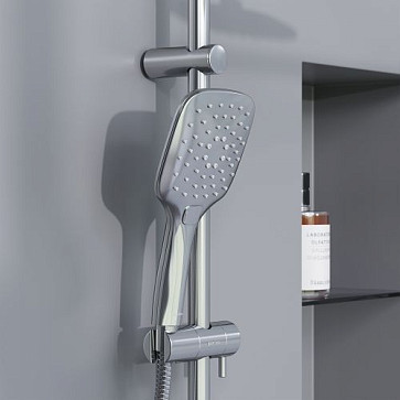DX220920000xxx Apollo, душевая система со смесителем-полкой: верхний душ 230*230мм, ручной душ