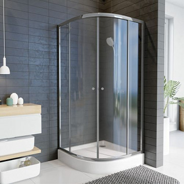 Душевое ограждение  "KOLLER POOL" Waterfall Line NF90 900x900x1850 не прозрачное Grape 6мм хром