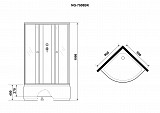 Душ.каб. NG-7508-14BK (900х900х1950) высокий поддон(40см) стекло МОЗАИКА 4 места