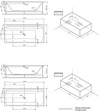 W52A-170-075W-R Inspire V2.0 каркас для ванны, 170х75 , комплект