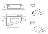 W72A-160R100W-P2 фронтальная панель для ванны spirit, правосторонняя