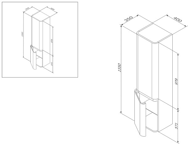 M30CHL0406NF Sensation, Шкаф-колонна, подвесной, левый, 40 см, двери, орех, текстурированная, шт