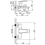 Смеситель для ванны и душа Azario керамический картридж, хром (AZ-HU245910)