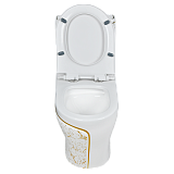 EY-9005 Унитаз -моноблок, с сиденьем термопласт с микролифтом белый/золото